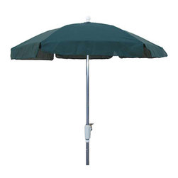 FiberBuilt Umbrellas LLC - 7.5 Foot Hexagonal Forest Green  Aluminium Base Garden Umbrella - Outdoor Umbrellas