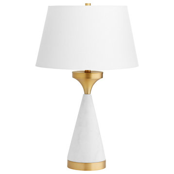 Solid Snow Table Lamp, White-Cream, 27.25" H x 17" Diameter