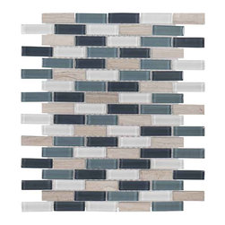 Dolphin Tail Blue 9.75 in. x 11.875 in. Interlocking Gloss Glass Mosaic Tile (0. - Tile