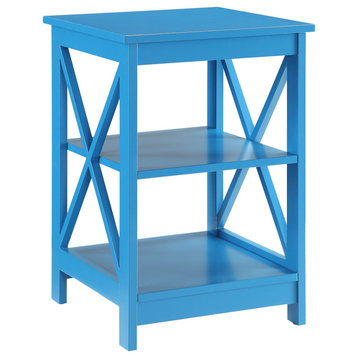 Convenience Concepts Oxford Square End Table in Blue Wood Finish