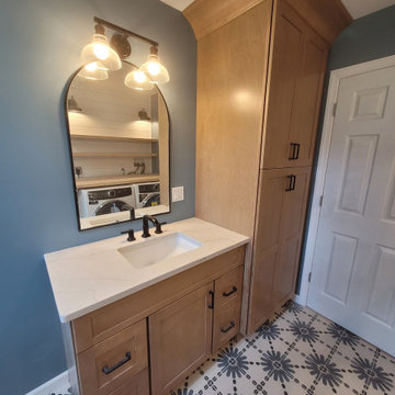 Transitional Contemporary Bathroom Laundry Room Remodel