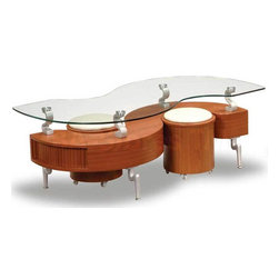 S-Shaped Coffee Table in Natural - Global Furniture USA - Coffee Tables