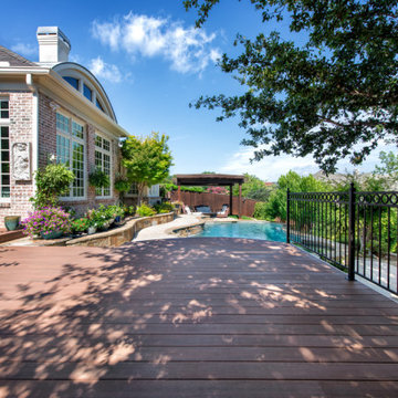 Custom Multi-Level AZEK® Deck with Stone Pool Deck & Sun Deck
