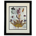 Nature Artist - Summer Glory, Oshibana - * Oshibana (pressed plants) artwork in a 16" x 20" black frame.
