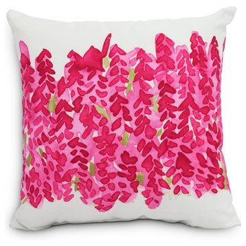 Flower Bell Bunch Decorative Floral Throw Pillow, Pink, 20"