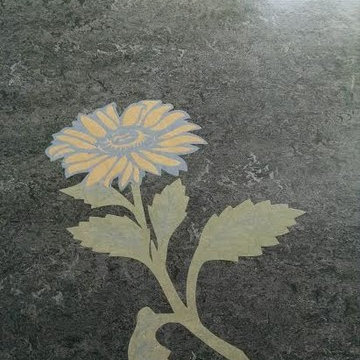 Custom Marmoleum Border and Water Jet Flower