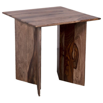 Porter Designs Cambria Solid Sheesham Wood End Table - Brown