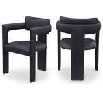 Meridian Furniture - Brenda Upholstered Dining Chair, Black, Vegan Leather, Set of 2 - Indulge in the allure of the Black Vegan Leather Brenda Dining Chair by Meridian Furniture. Its captivating design and luxurious finish elevate any space with effortless elegance. Crafted with precision and durability in mind, this stunning piece becomes the focal point of gatherings, fostering moments of connection and warmth. Embrace sophistication and style with the Brenda Dining Chair, a testament to exquisite taste and timeless beauty.