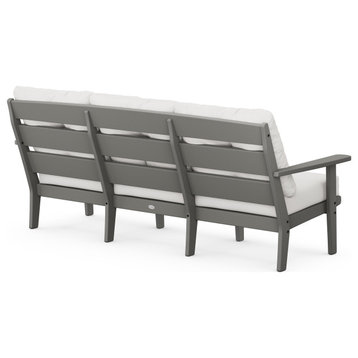 Lakeside Deep Seating Sofa, Slate Gray/Natural Linen