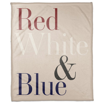 Red, White and Blue Type 50"x60" Coral Fleece Blanket