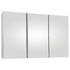 Tri-View Medicine Cabinet, 60"x36", Polished Edge, Partially Recessed