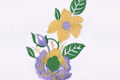 BEAUTIFUL BUSH OF FLOWERS EMBROIDERY DESIGN