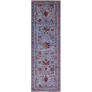 Runner Persian Tabriz Hand-Knotted Rug 2' 8" X 8' 3" - Q17786
