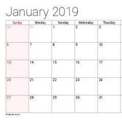 Calendar Template Word and PDF Calendar: