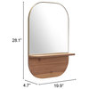 Meridian Shelf Mirror Gold and Brown