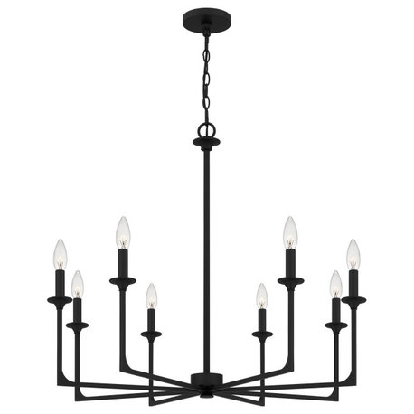 Prescott Eight Light Chandelier in Matte Black