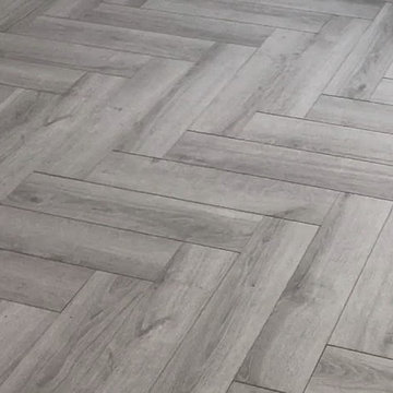 Grey Laminated oak herringbone wood blocks