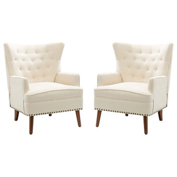 Armchair Set of 2, Ivory
