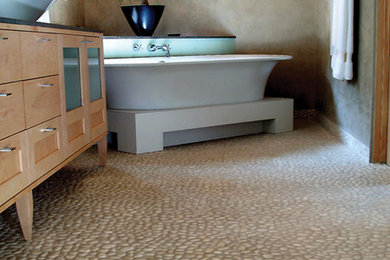Example of a beach style bathroom design in New York