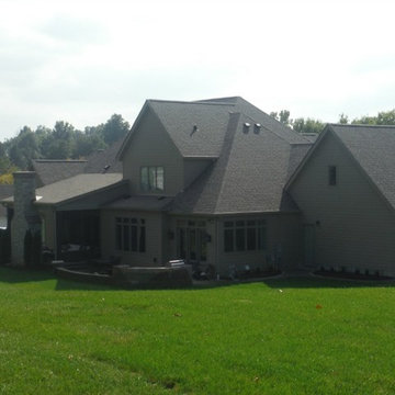 Khaki Brown Lap Siding | Pebblestone Clay Aluminum Soffit & Fascia | St. Louis,
