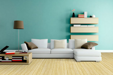 Trendy living room photo in Atlanta