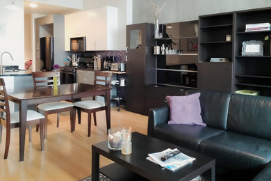Trendy living room photo in San Diego