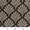 Black, Fan Patterned Woven Upholstery Fabric By The Yard