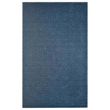 Rizzy Home Technique TC8576 Navy Solid Area Rug, Runner 2'6" x 8'