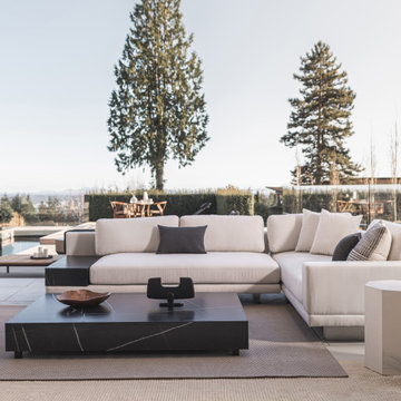 Dresden Outdoor Modular Sectional and Liza Outdoor Coffee Table