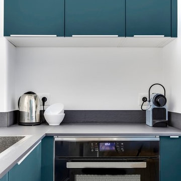 Cuisine compacte bleue