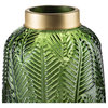 Fern Vase, Green and Gold, 6.7"