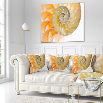 Isolated Nautilus Shell Contemporary Throw Pillow, 16"x16"