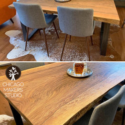 Live Edge Dining Table Single Slab Black Walnut Heirloom Furniture - Dining Tables