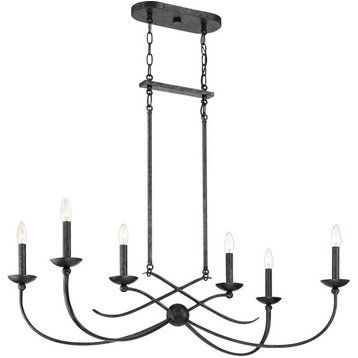 Quoizel CLL638OK Calligraphy 6 Light Island Light in Old Black Finish