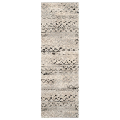 Safavieh Retro Collection RET2136 Rug, Cream/Grey, 2'3" X 11'