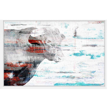 Parvez Taj "Red Bull Profile" Framed Painting Print, 24"x16"