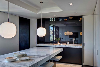 Minimalist kitchen photo in New York