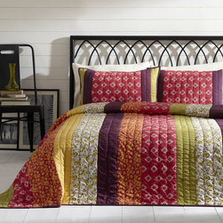 Emma by Bella Taylor Home Multi-Colored Stripe Bedding Set - Quilts And Quilt Sets
