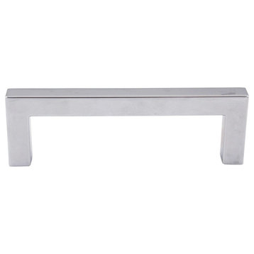 Contemporary Square Cabinet Pull, 128 mm, Polished Chrome