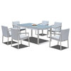 Oslo 7 Pc Aluminum Outdoor Patio Furniture Dining Bar Table and chair Set