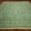 New Luxurious Overdyed 9'x12' Hand Knotted Oriental Aqua Blue Wool Area Rug MC11