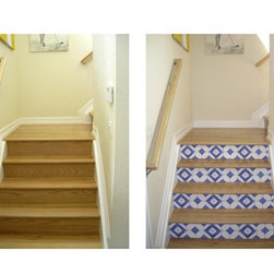 Transformation of Stairs with Casart Faux Tiles - Wallpaper