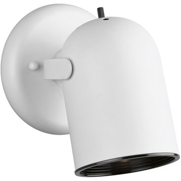 1-Light Multi Directional Wall Fixture With On/Off Switch, White