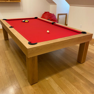Minimalistic Malibu Billiards Table with Red Felt