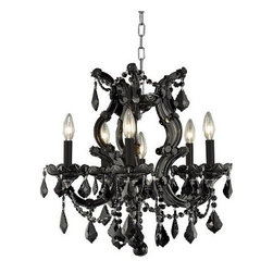 Glamorous Maria Theresa Black Crystal Glass Chandelier - Chandeliers