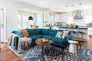 Example of a transitional family room design in DC Metro