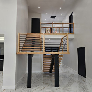 Project #143 | Floating Red Oak Staircase