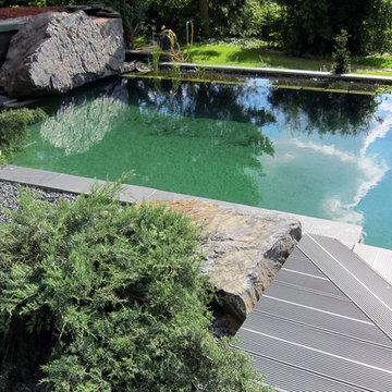 Gartenanlage mit großem Schwimmteich