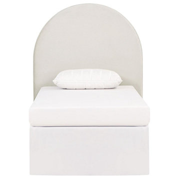 Coaster June Transitional Velvet Upholstered Arched Twin Headboard Ivory