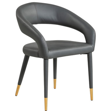 The Prescott Dining Chair, Grey, Vegan Leather